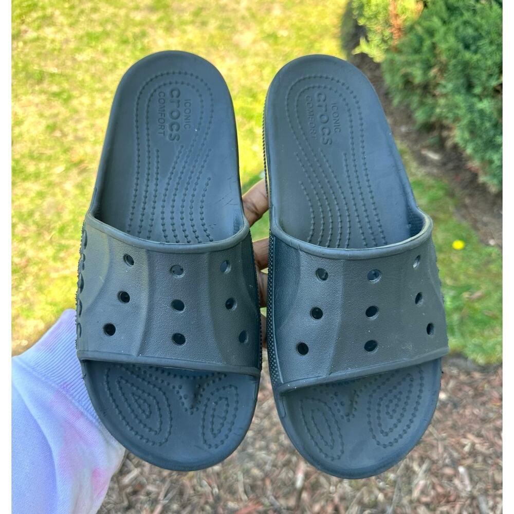 Crocs Unisex Baya II Adult Slides Size M8 W10‎ Black Sandals - Picture 9 of 17
